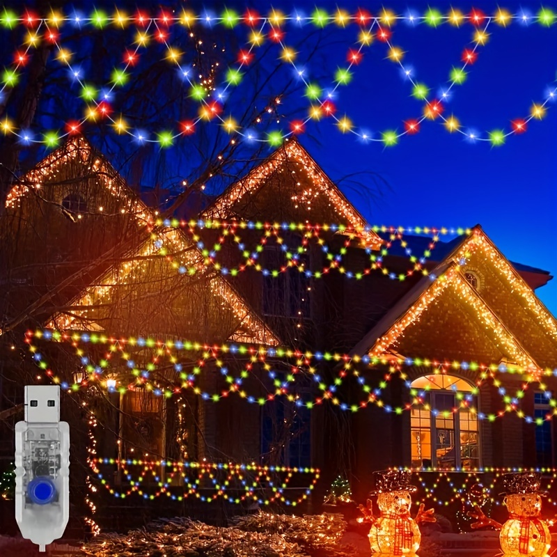 

Amill 138-led Usb Powered Christmas String Lights - Design, 8 Lighting For Outdoor Decorations, Ideal For Garden, Patio, Weddings, Valentine's & Holiday Parties ()