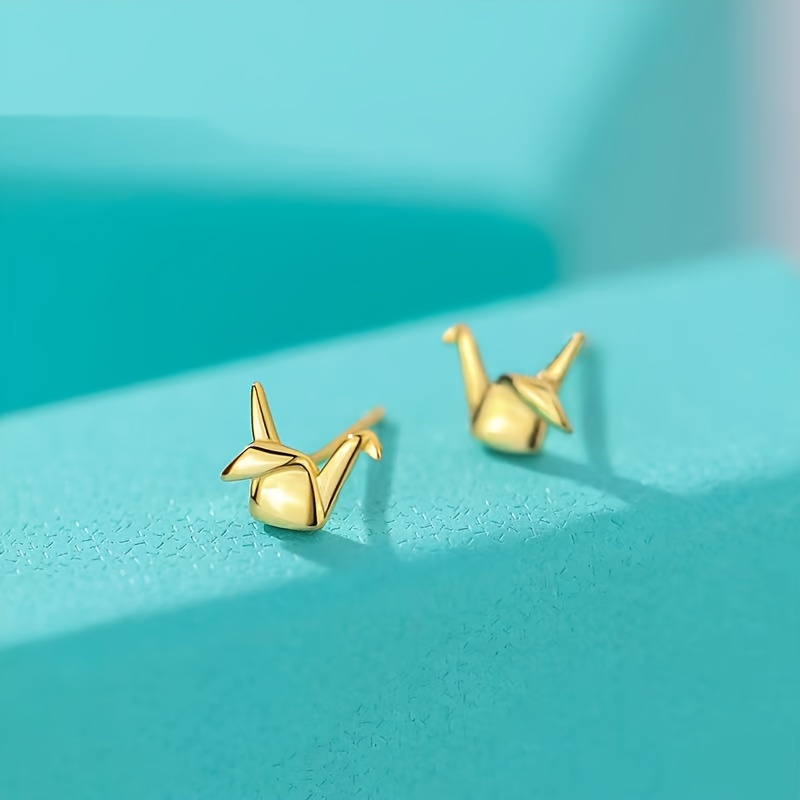 Small Earrings Featuring A Design Of A Paper , Japanese And Korean Styles, Are And Suitable For Any Season, Making Them Perfect Gifts For Daughters
