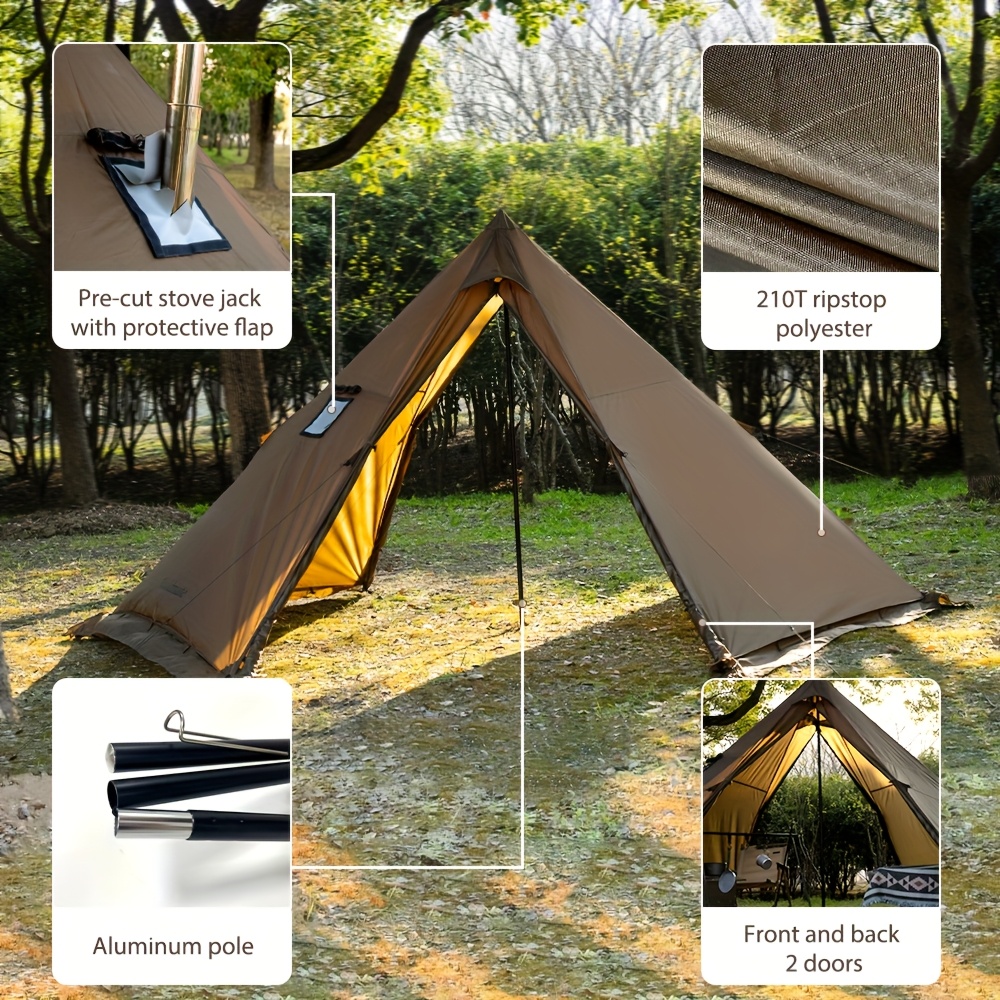wind proof lightweight tipi hot tent with stove jack season