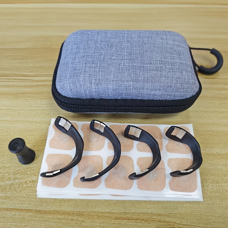 TEMU Gray Travel Set Gift Box, Includes 4pcs Clips And 30 Pairs 60pcs Nose Pads And Other Components, Multifunctional Portable Storage Box Suitable