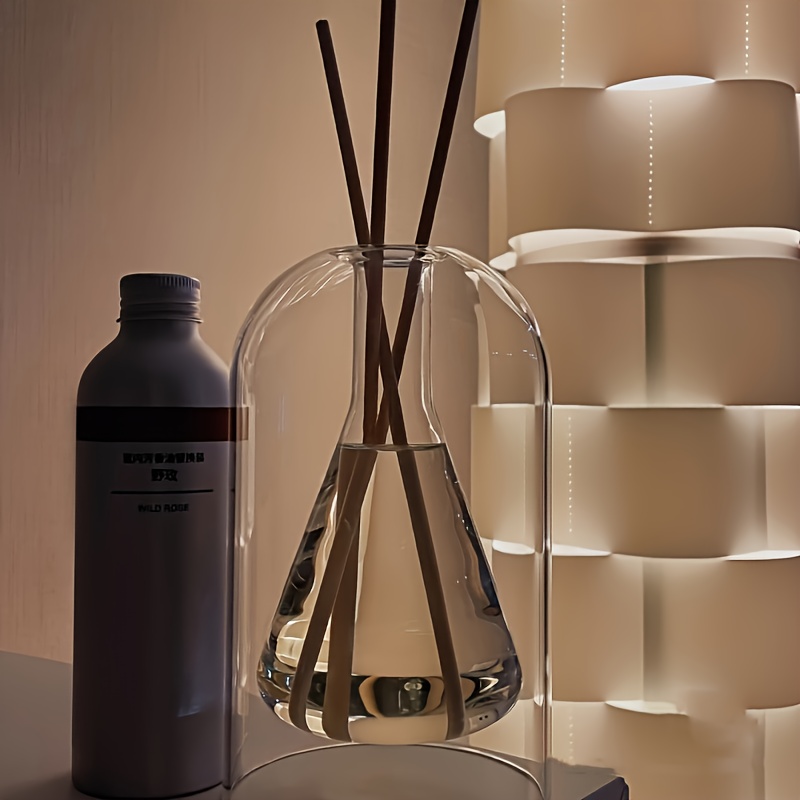 

[home ] Elegant Glass Vase For Reed Sticks - Decor, Hand-wash Only, Pvc-free Round Container - Perfect Gift For Christmas, Easter, Thanksgiving, Valentine's Day, Flower Vase