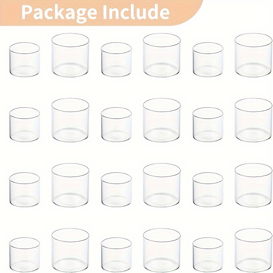 E-shop Teelampe Kerzenhalter 12er/24er Set Mini Glas Tee Kerze Wunschständer für Schwimmende Kerze Kristall Teelampe Kerzenhalter Geeignet für Outdoor