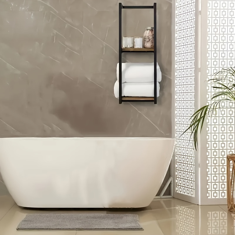 1packs 2packs 2 layer towel storage rack wall hanging towel storage rack home decor rack space saving organizer for home rooms bathrooms bedrooms Product details 0