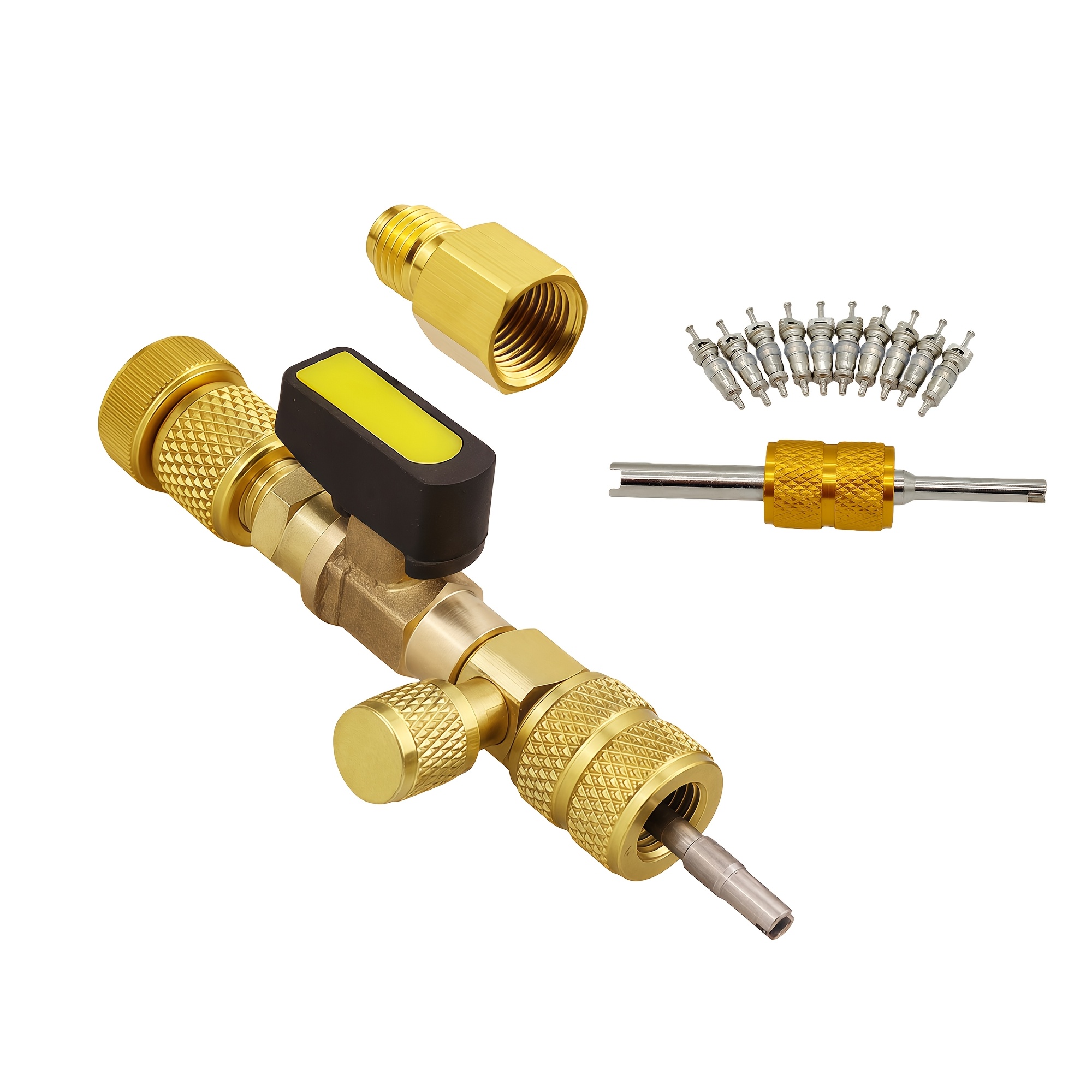 TEMU R22 Household Air Conditioning Valve Core Removal And Installation Device, Dual-size Sae 1//16 Ports, Used For Hvac R12 R134 R404 R32