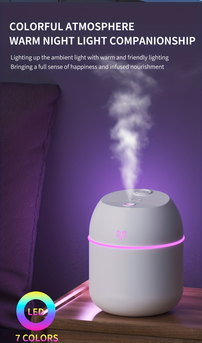Umidificator Aromaterapie LED Colorat, Umidificator Aromaterapie LED Curcubeu, Lampă de Atmosferă cu Lumină Colorată de Noapte, Difuzor de Uleiuri Esențiale pe Bază de Apă, Umidificator Aromaterapie cu Lumină și Umbră Fermecătoare, Cadou de Sărbători pentru Prieteni/Familie/Colegi, Colorat, Umidificatoare pentru Dormitor