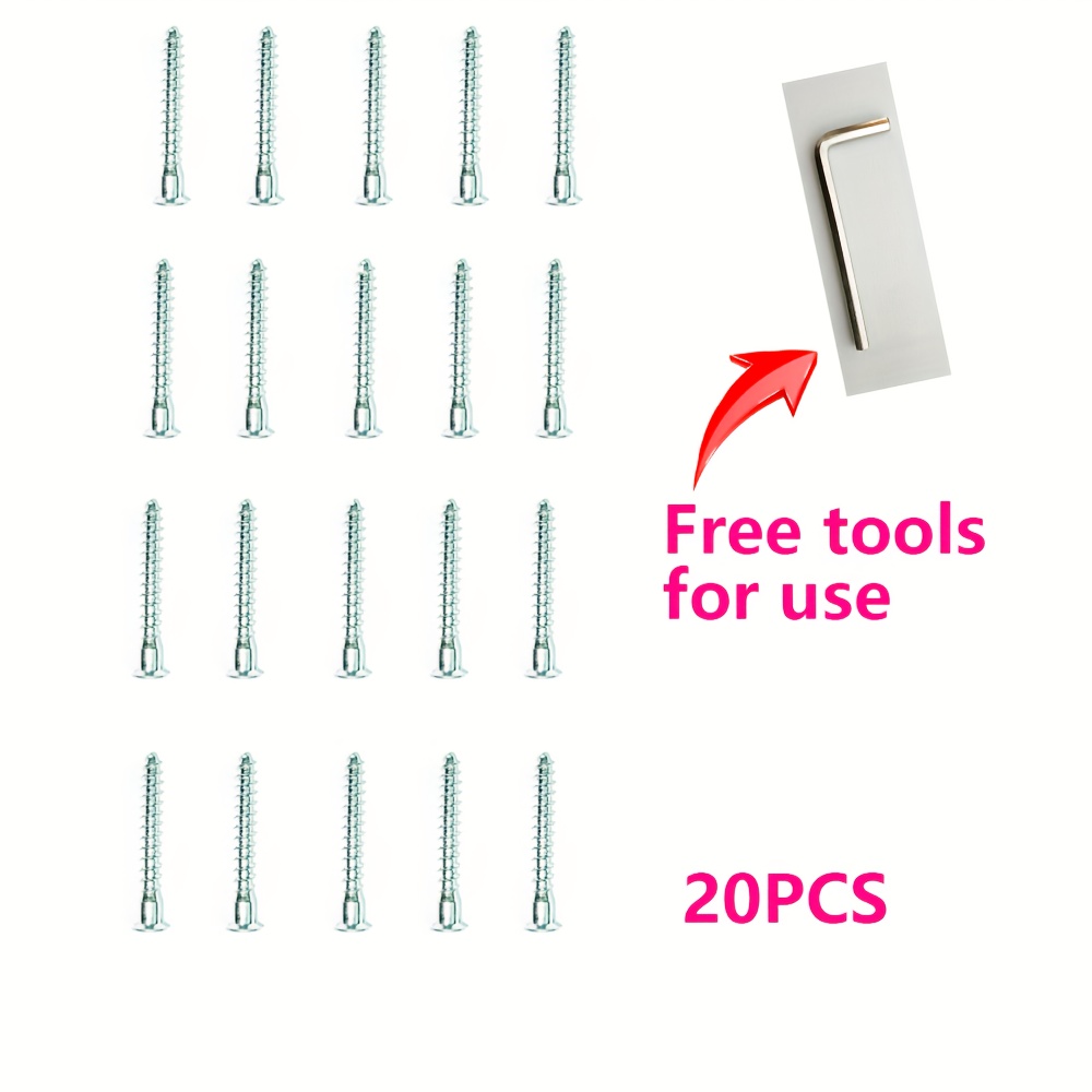 20pcs M5*40mm Countersunk Hex Socket Self-tapping Screws With Pointed Tip, Suitable For Furniture And Cabinet Installation