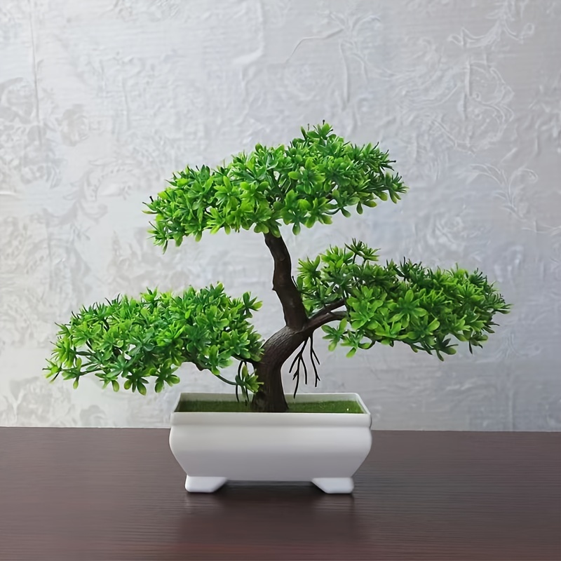  Artificial Plants Bonsai Tree Simulation Welcome Pine Bonsai  Office Green Plant Decoration Artificial Potted Tree for The Living Room  Office Shop Wealth Decoration Potted Plant Ornament Bonsai : Home & Kitchen