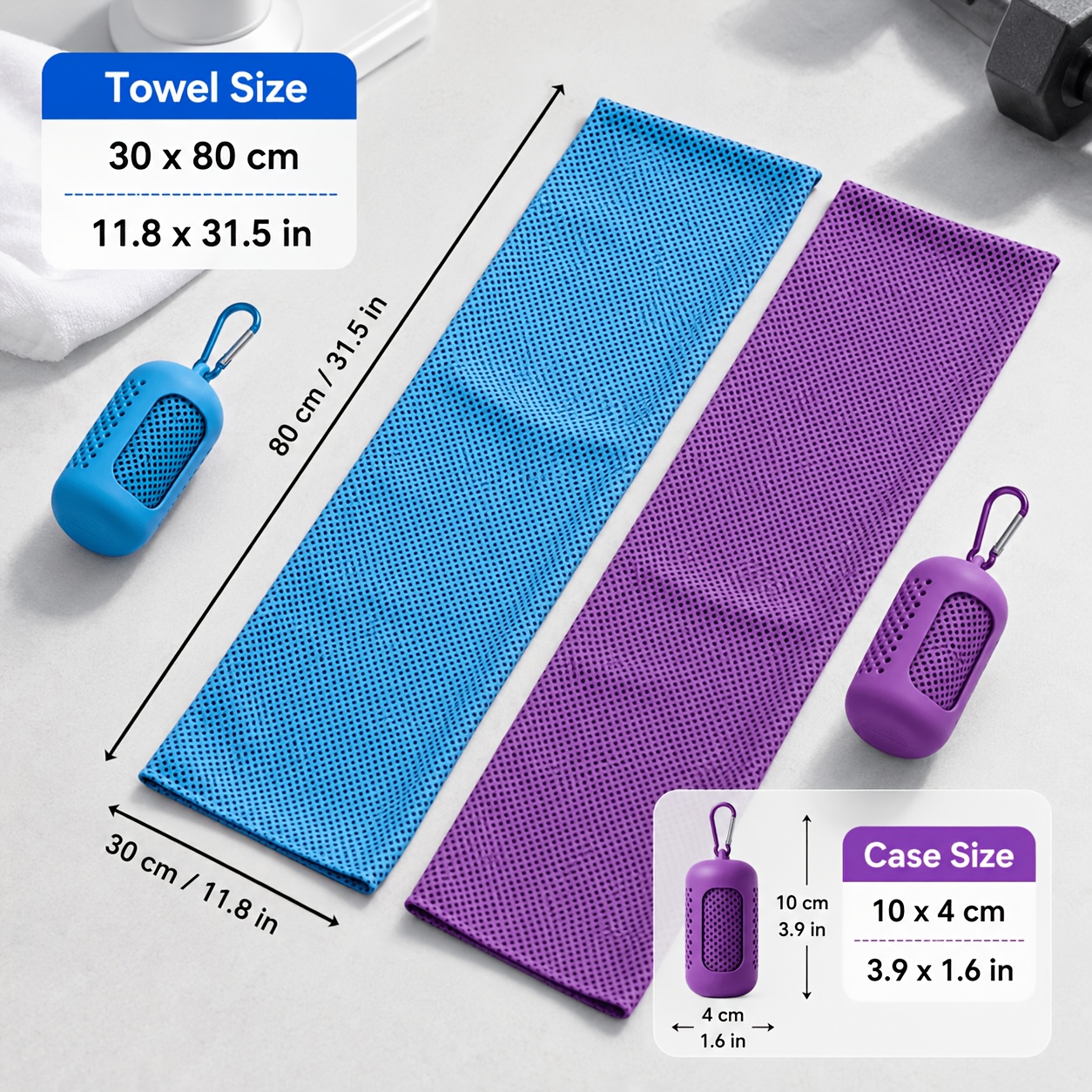 Image of 2pcs Cooling Towel(30.0cm*79.98cm), Cooling Towel, Cold Towel, Microfiber Soft Breathable Ice Towel, Suitable For Sports, Yoga, Gym, Camping, Running, Fitness, Workouts, And Other Activities