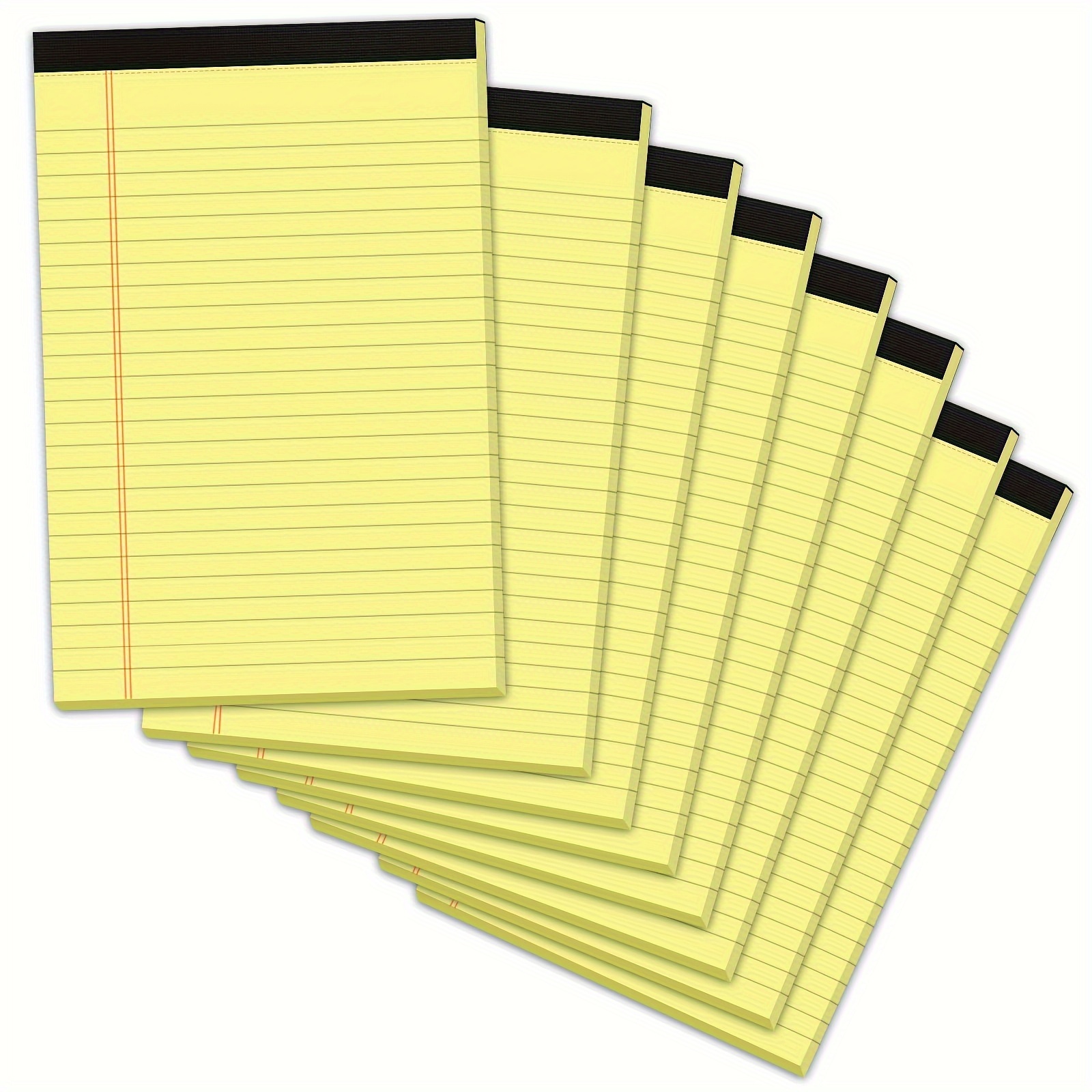 

8pcs, Yellow Legal Pads 5x8 Small Note Pads 240 Sheets Perforated Yellow Pads Paper Narrow Ruled Writing Pad 80gsm Premium Thick Paper College Ruled Legal Notepads For Students, Office, Business