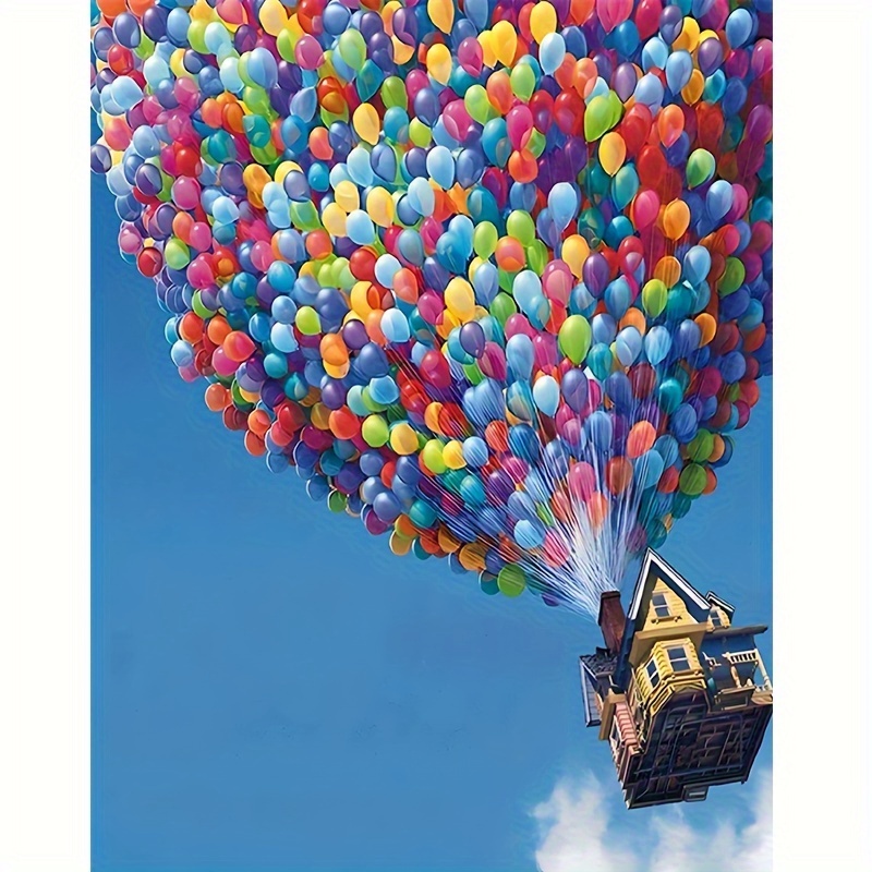 

Diy Diamond Painting Kit: Colorful Balloons House - Personalized Art For Home Decor
