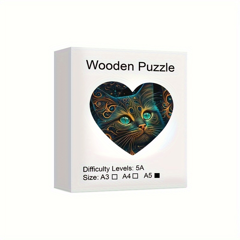 Gatto Irregolare Puzzle Di Legno Stile Semplice Disegno Decorativo Puzzle  Per Bambini Giocattoli Educativi - Temu Italy