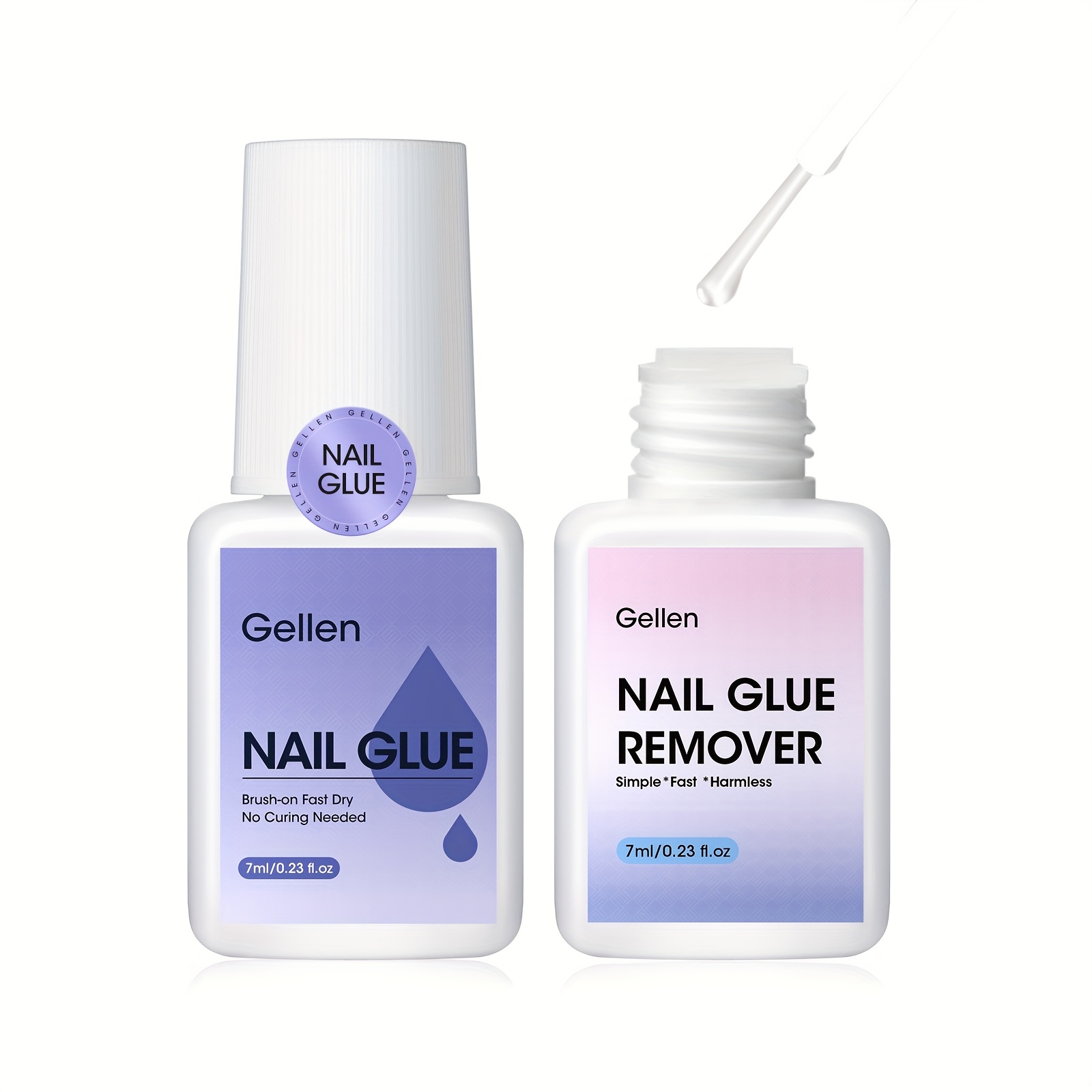 Temu – TEMU Gellen Gel Nail Glue And Nail Glue Remover Kit, Strong Nail Glue Quickly Nail Glue Remover For Press On Acrylic Nails Tips, Nail Glue Gel For
