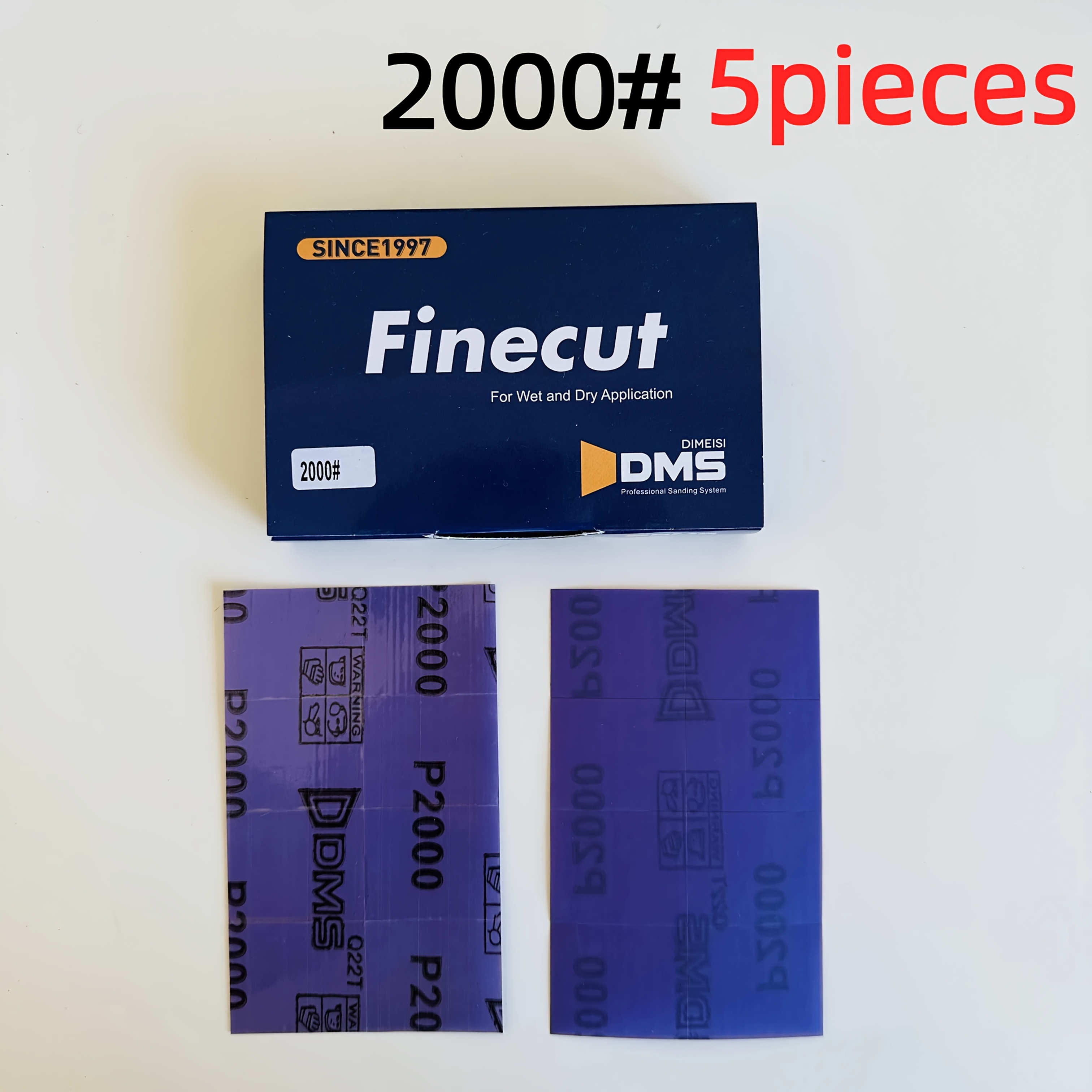 5-pack/10- Dms-1 Open Sandpaper - Grit /1000/1200/1500/2000/2500, Fine Automotive Paint Surface Sanding Discs