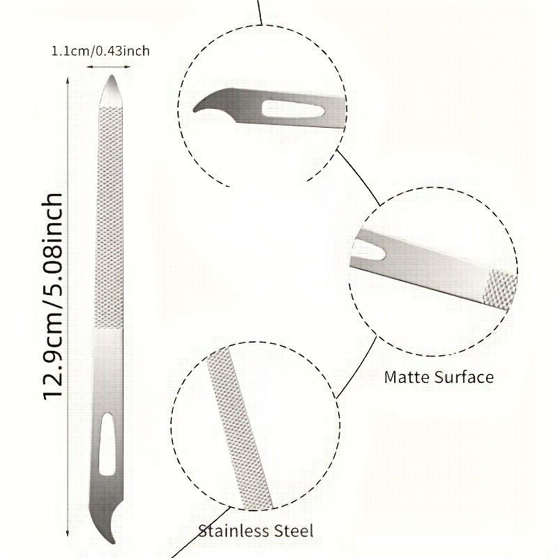 5pcs Multi-Functional Stainless Steel Double-Sided Nail File Set