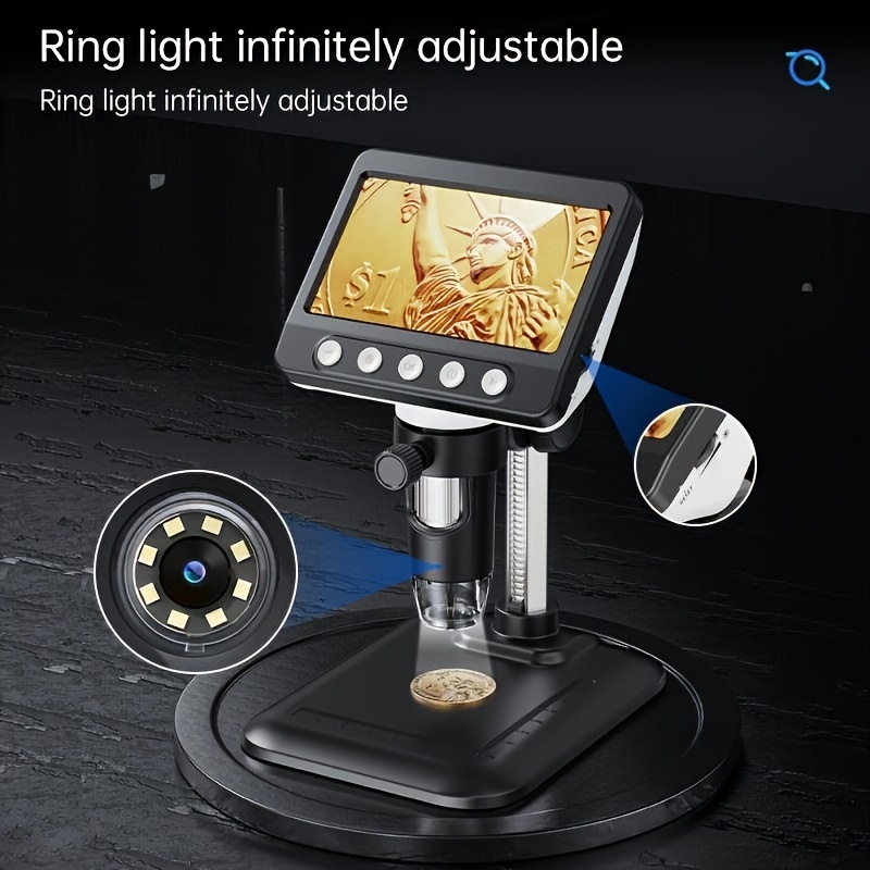 

4.3inch Hd Digital Microscope Real Shot Rendering Computer Microscope Electron Biological Microscope