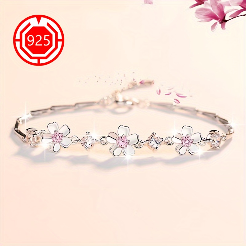 

925 Blossom Bracelet For , 18k Plated, Hypoallergenic, , For Girlfriend, , Wedding, Christmas, Thanksgiving, All - 4g