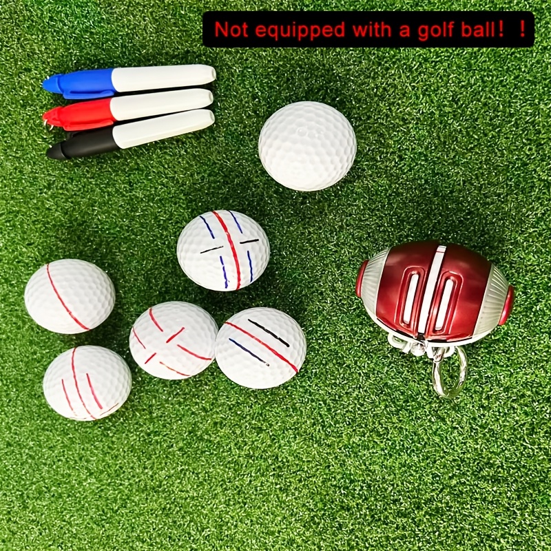 TEMU 1pc Marker, 360-degree Golf Ball Marker With 3-color Marker Pens, Alignment Tool For Enhanced Swing Accuracy And , Not Equipped With A Golf