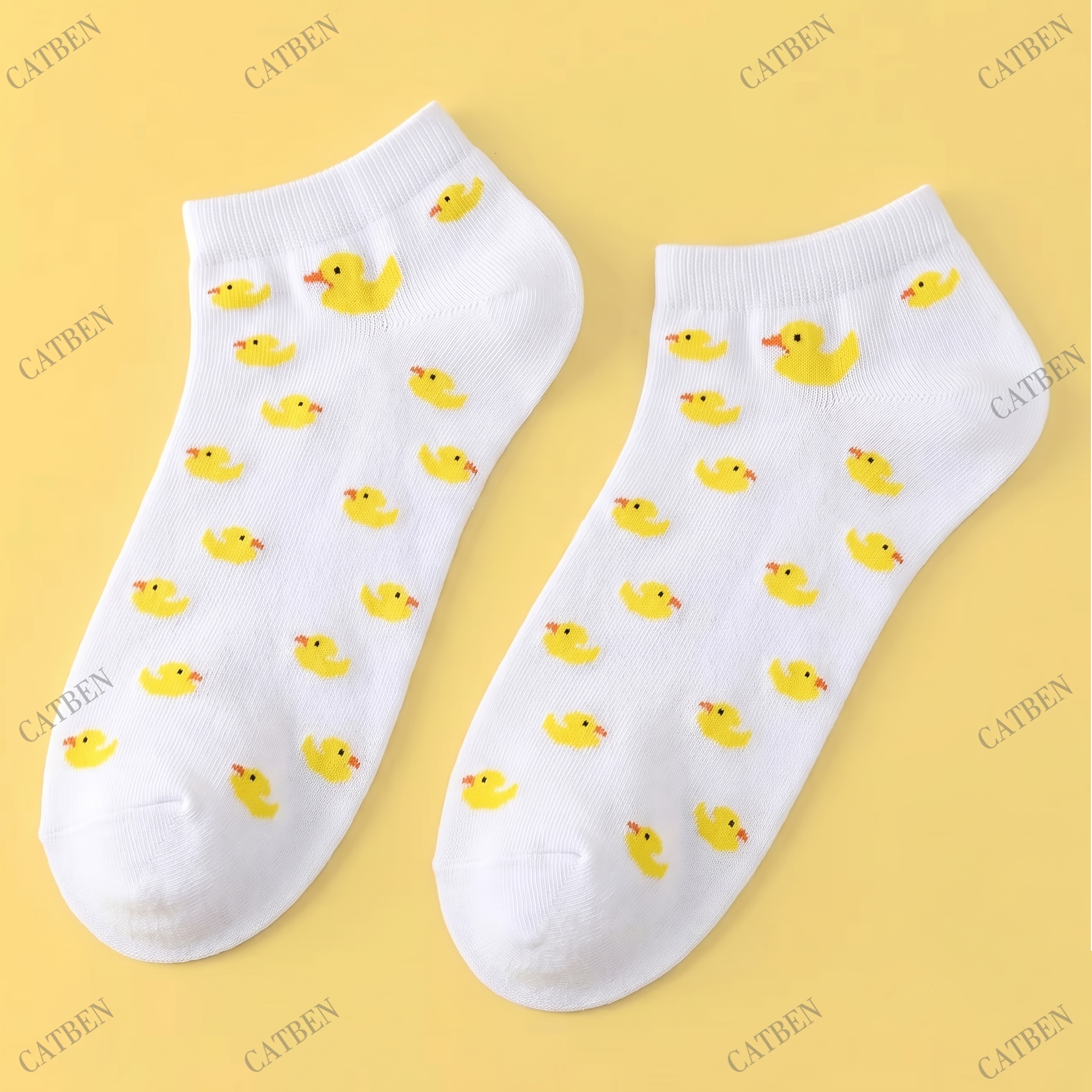 TEMU 1 Pair Duck Socks For - Cute Duck Print Ankle Socks With Duck Patterns, Funny Novelty Gift Suitable For Daily Wear, Parties, Costume Parties,
