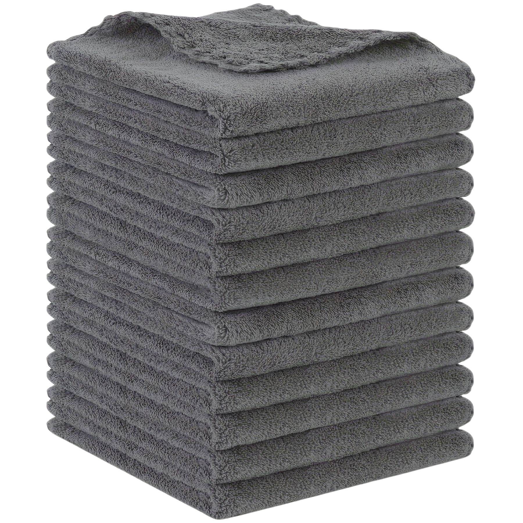 

10pcs Microfiber Facial Towels, Dark Gray, Ultra-soft Face Washcloths, Quick-dry & Reusable, Efficient Makeup Removal, Seamless Edge Design, Skin-friendly, Perfect For Travel & Home Use