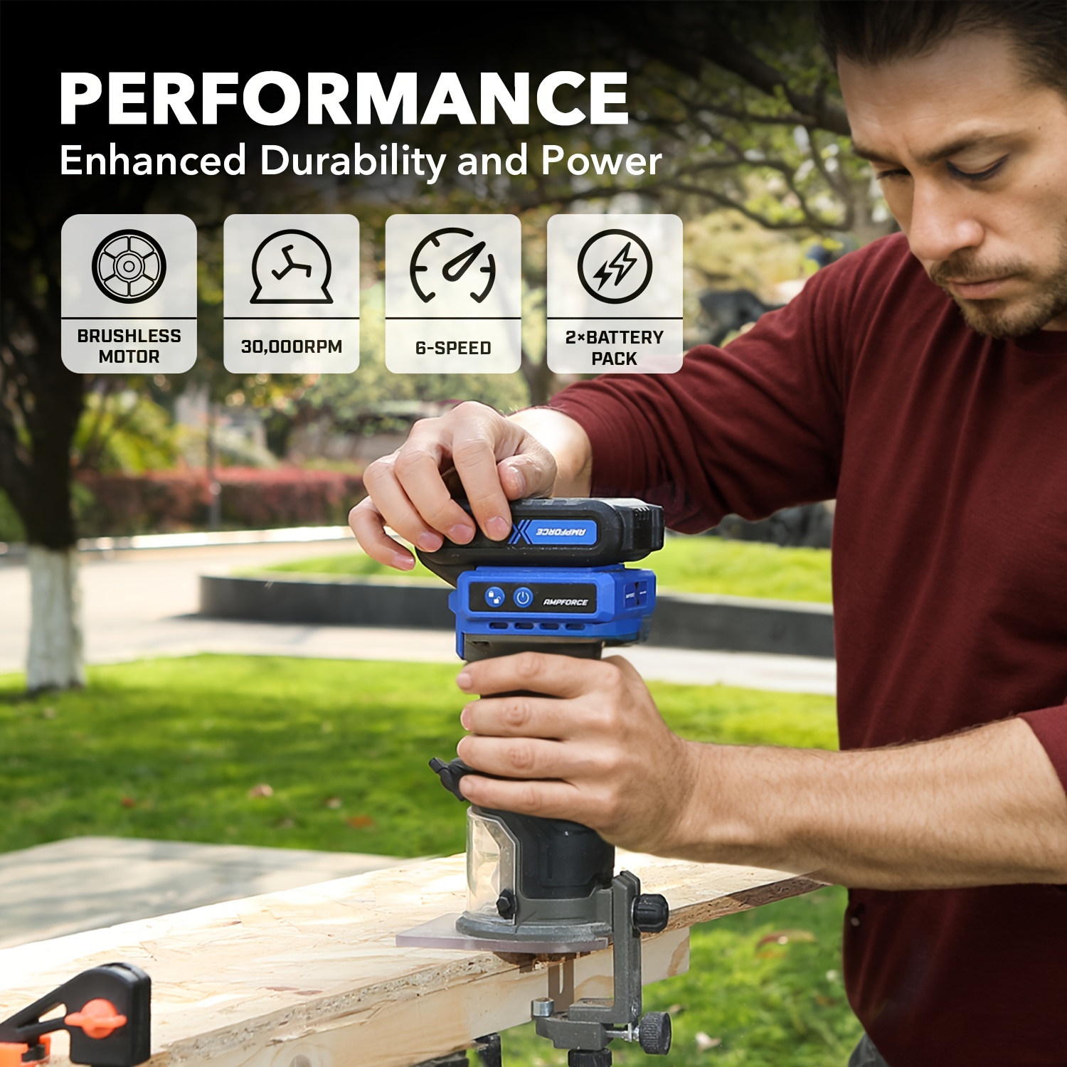 20v brushless portable trim router tool 2 battery packs - Temu