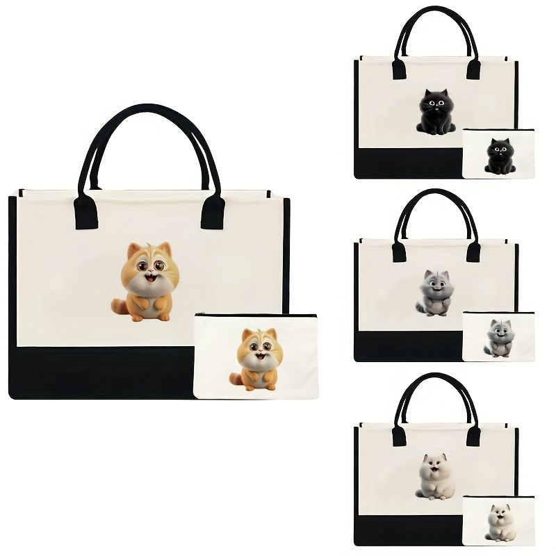 

Adorable Cat 2- Bag Set, Fashionable 's Shoulder Handbag, For Use