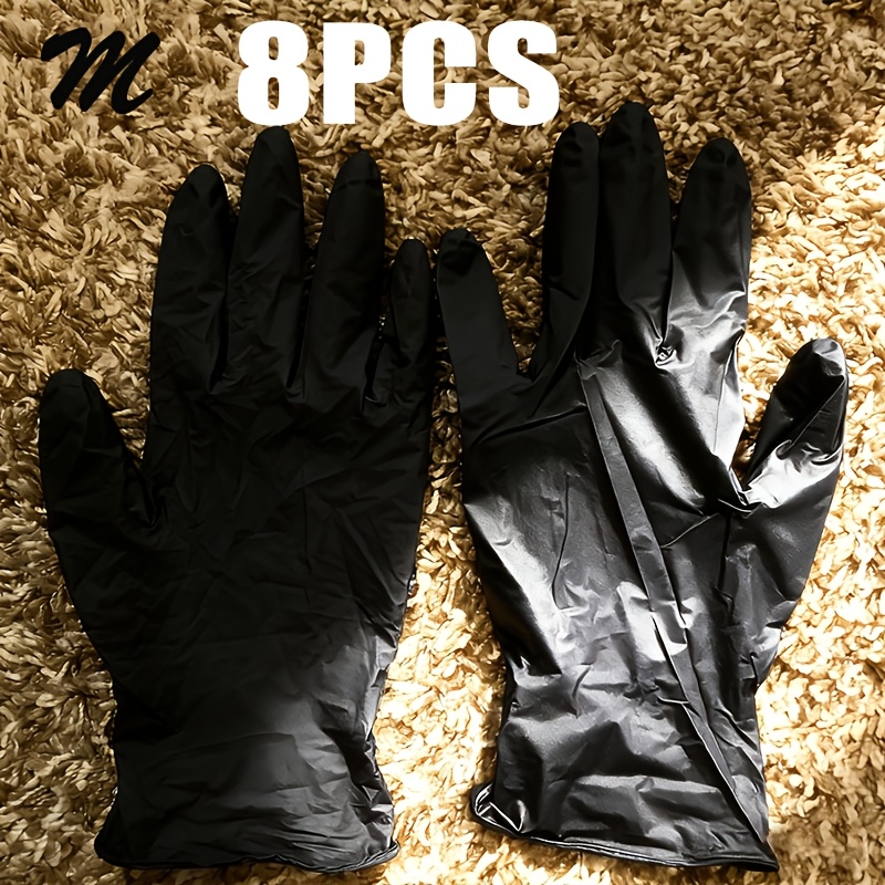 E-shop 100/8er-Pack Schwarze Einweg-Nitrilhandschuhe, wiederverwendbar, hochelastisch, beidhändig, geeignet für Weihnachtsgeschenke, Hausreinigung,