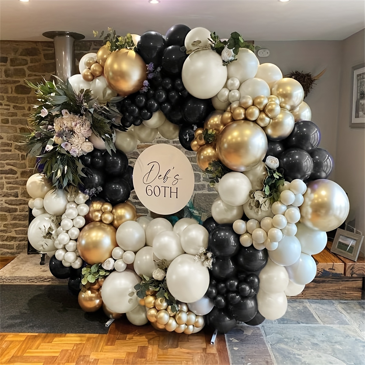 

122pcs Black Pearl White Balloon Garland Metal Champagne Golden Unisex Balloon Arch Kit For Mother's Day Valentine's Day Birthday Graduation Wedding Bachelorette Party Decoration