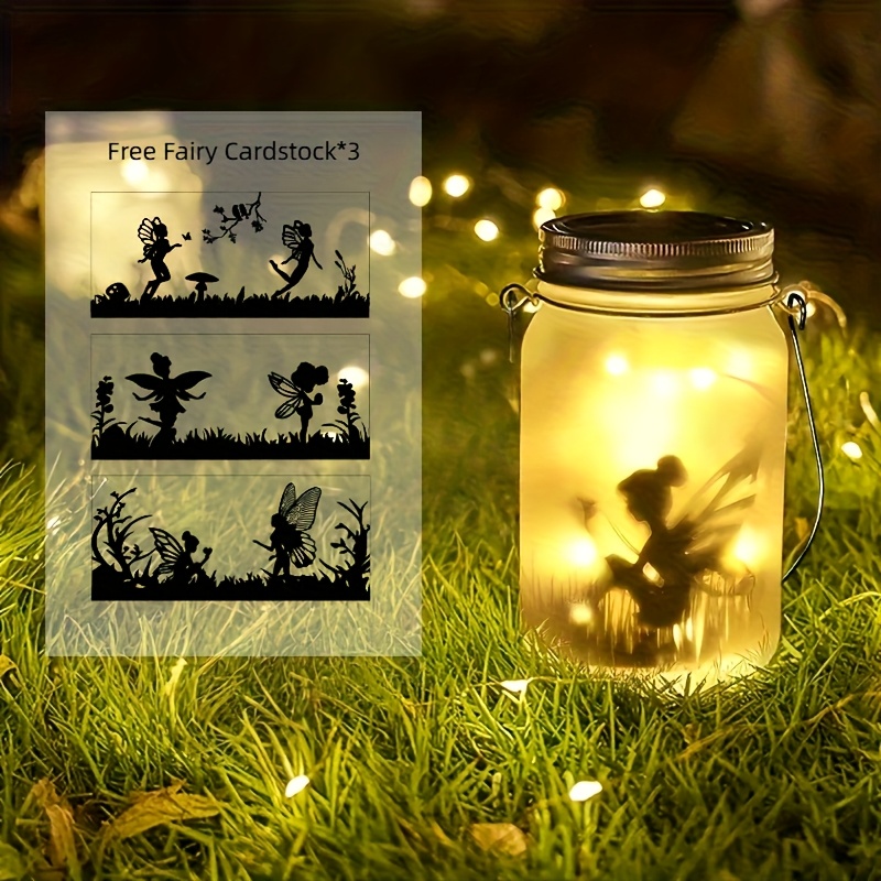 TEMU Christmas Solar Fairy Jar Lights - Mason Jar Lanterns For Holiday Decor, Garden, Patio | Hanging/standing Solar Lights | Outdoor Halloween,