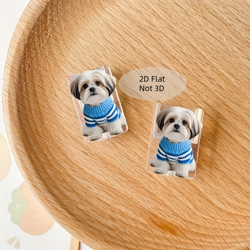 TEMU Protège-câbles 2D plats, 2 pièces, mignons, et blancs, style pull Shih Tzu, anti-casse, anti-dommages, protections de câbles de données de