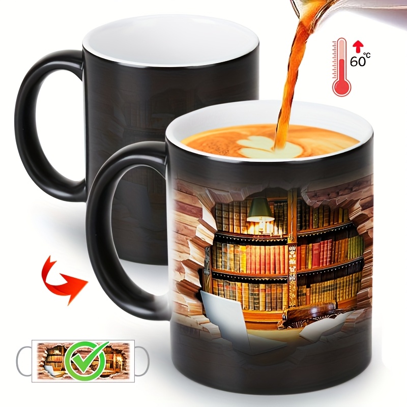  changing book lovers ceramic coffee mug 11oz reusable hand wash only with gift for reader bookworm family birthday christmas halloween hanukkah thanksgiving graduation Product details 0
