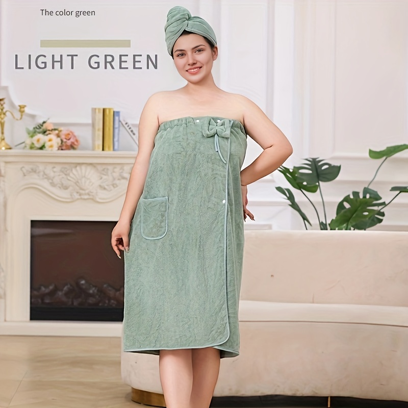 large size bathing gown hair dryer hat set summer tube top Temu