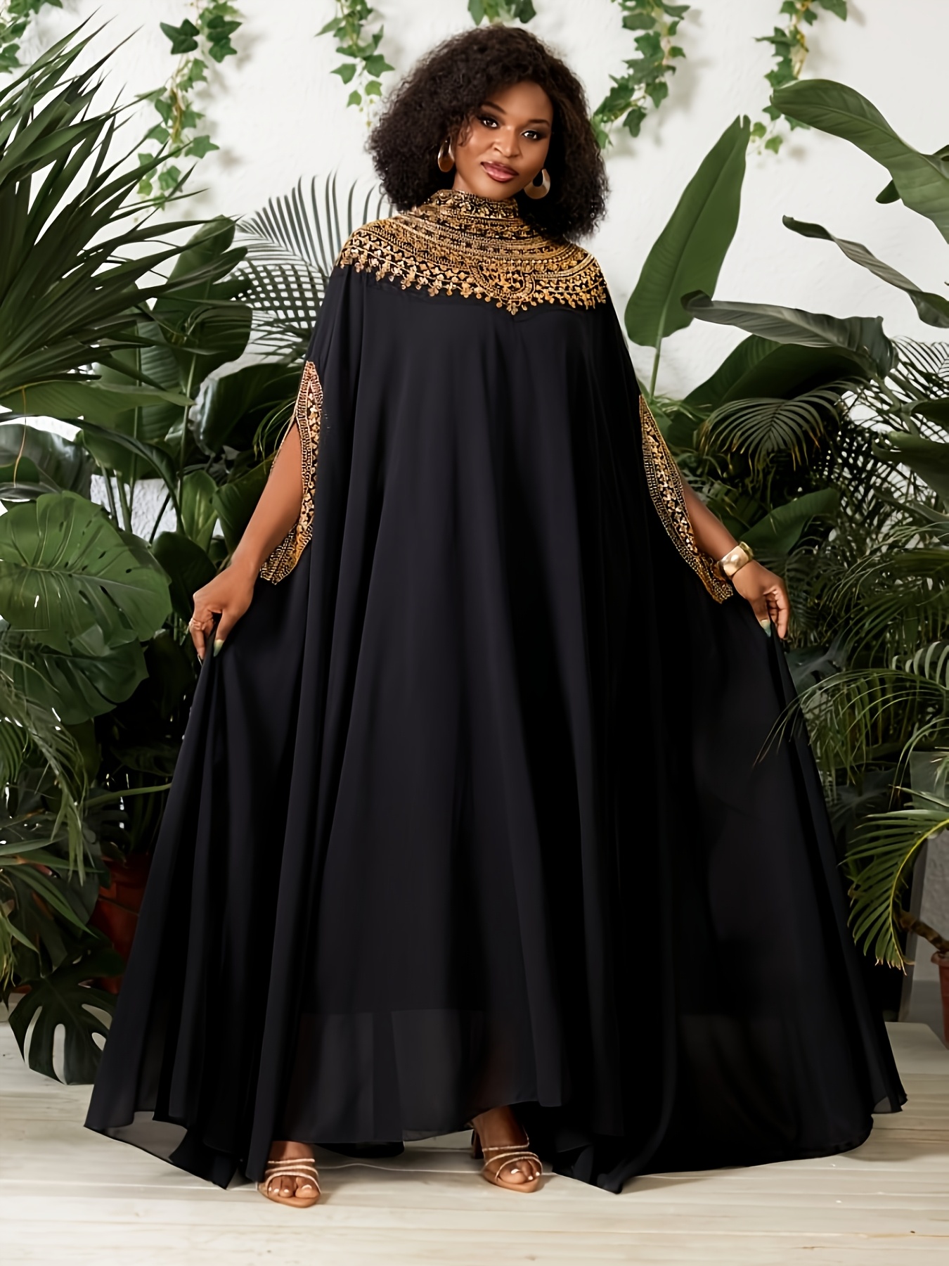 womens elegant luxury two piece robe dress lace neckline - Temu Mauritius