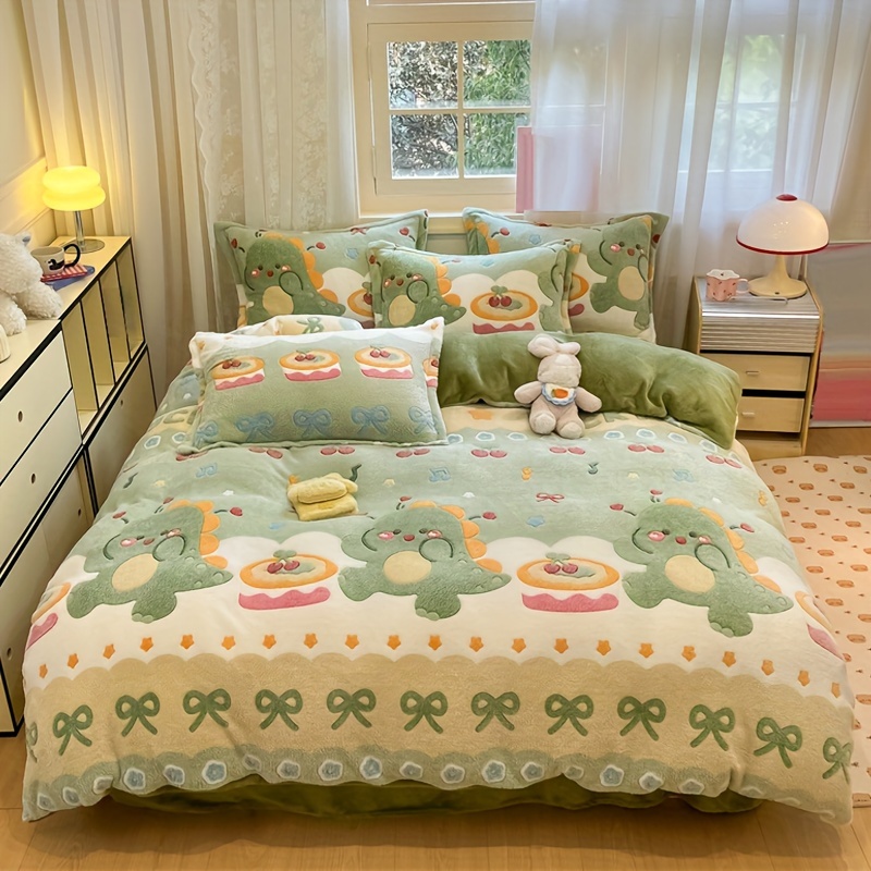 

3pcs Set Of And Thickened Double- , , , , Hot Stamping Pattern Kit, (1 , 2 Pillowcases, No , And ), Bedding, Suitable For And Dormitory Decoration, And , Instantly And , And -