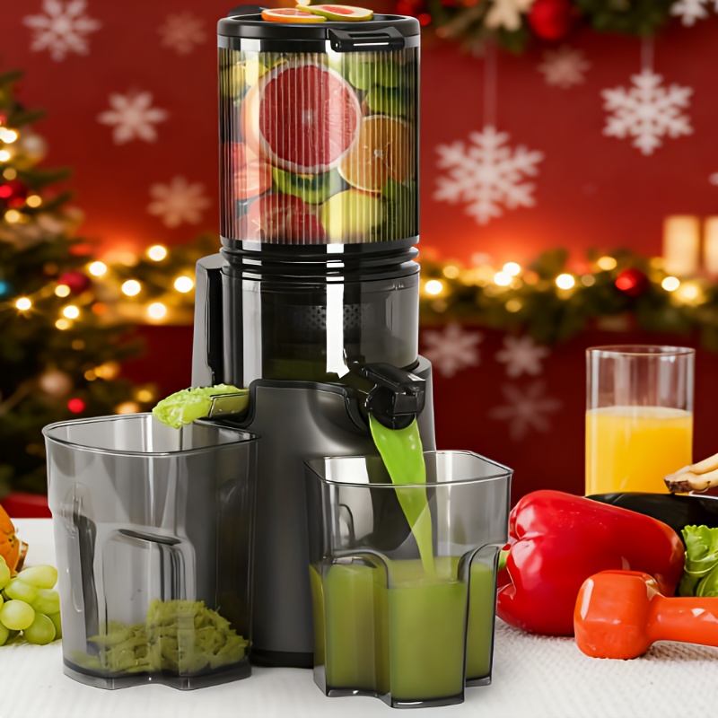 TEMU Juicer That Operates With Press Method, Featuring A 4.7-inch Wide Feed Chute, Of Accommodating Whole Fruits And Vegetables. This Juice Extractor Is Designed For And Is Easy To Clean