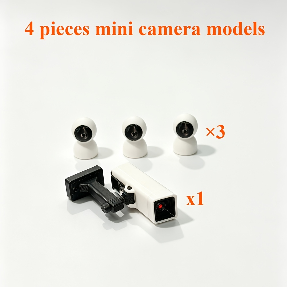 TEMU 4pcs Simulation Surveillance Models, Desktop-level Security Models, Miniature Photography Props, Tech-style Furniture For Model Houses, Scenery