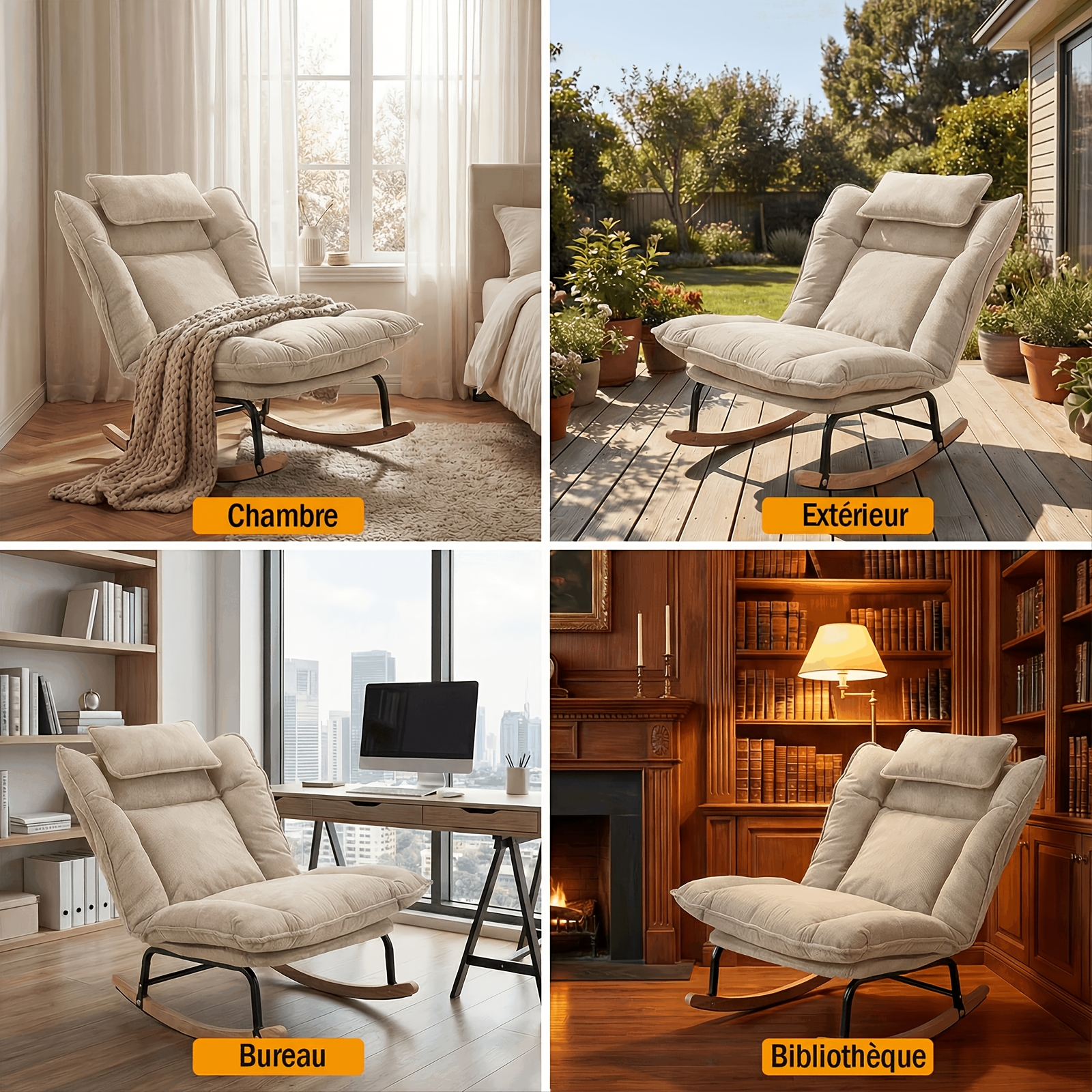 Home Rest Rocking Accent Chair with Ergonomic Design