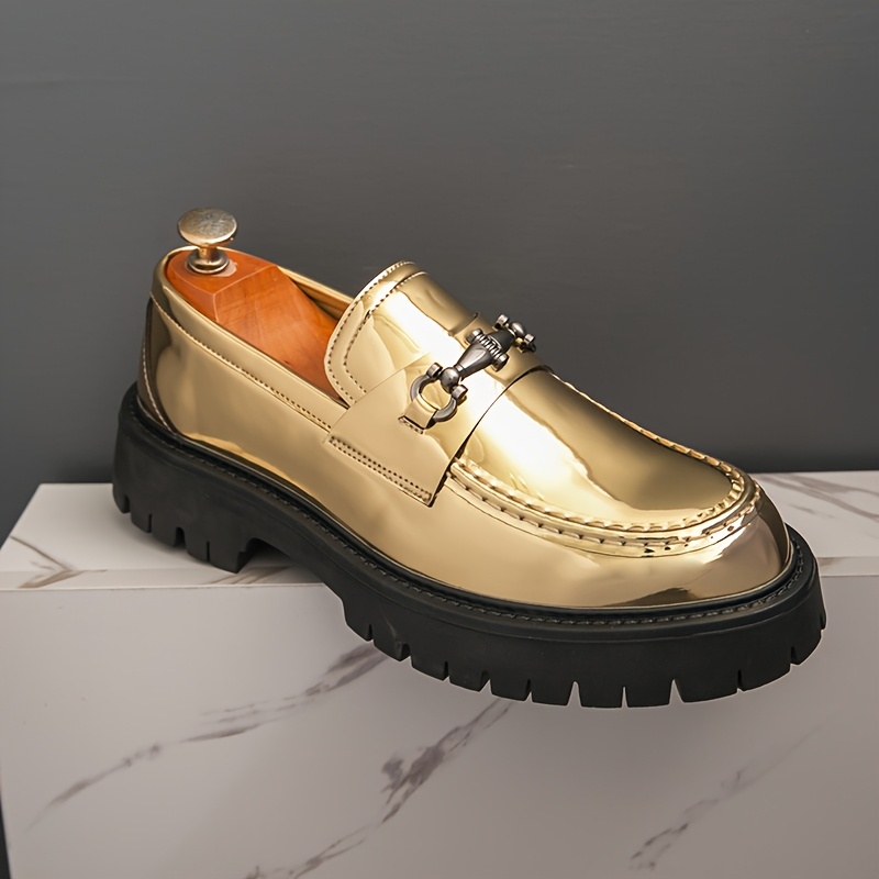 green emerald velvet dress Oscar Gold Patent Leather Wholecut Brogue Sneakers