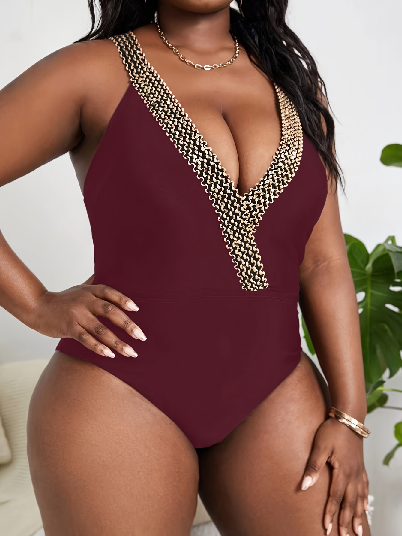 Plus size store sequin bathing suit