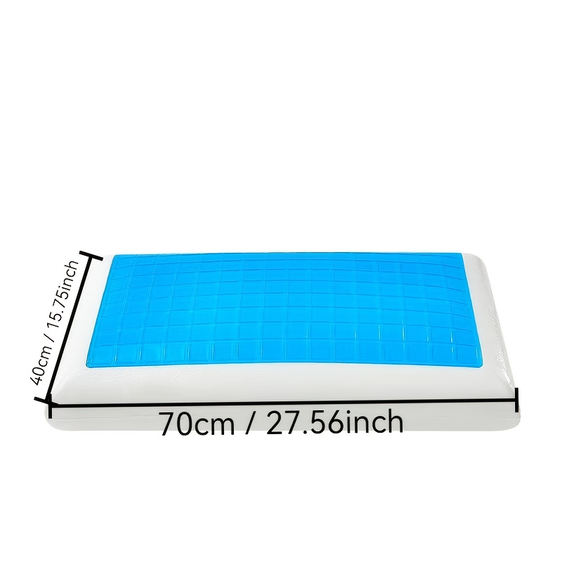 1pc Cooling Gel Pillow for Back, Side & Stomach Sleepers - Ergonomic   with Breathable Cover, Medium Firmness & Hand Washable -     for Home & Travel, White, Side Sleeper Pillow,  able Sleep Aid, Classic  , Durable Stitched Closure