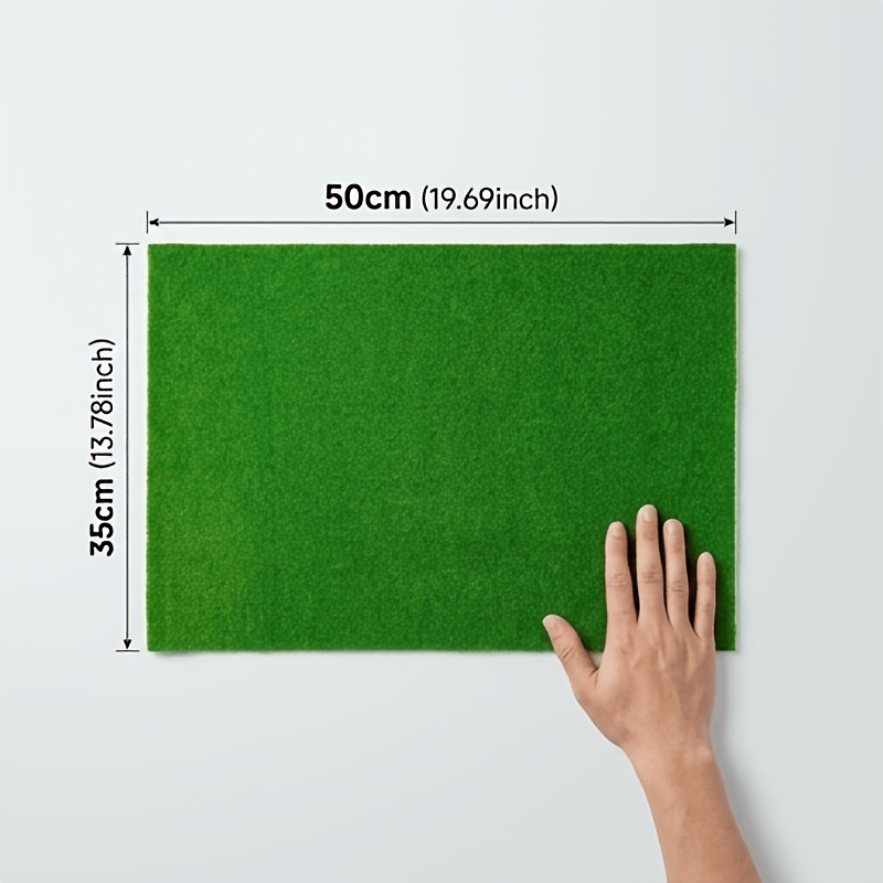 TEMU 1pc Medium Artificial Grass Mat Model, Size 35×50cm - Synthetic Simulated Turf For Diy Miniature Scenes, Sand Table Models, Track Models,