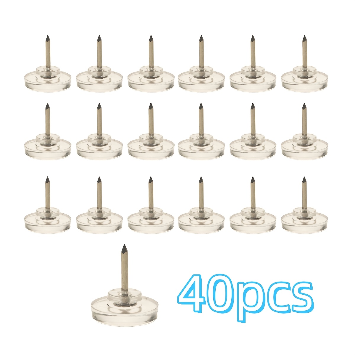 TEMU 40/100 Uds. Uñas Transparentes de Cabeza , Estilo Corto, Uñas de Gorra de Cabeza Grande
