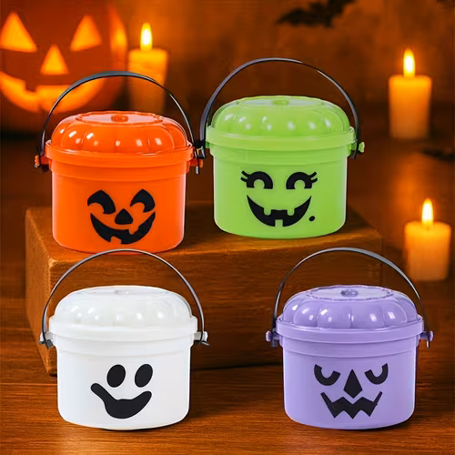 Trick or Treat Buckets 4pcs Colorful