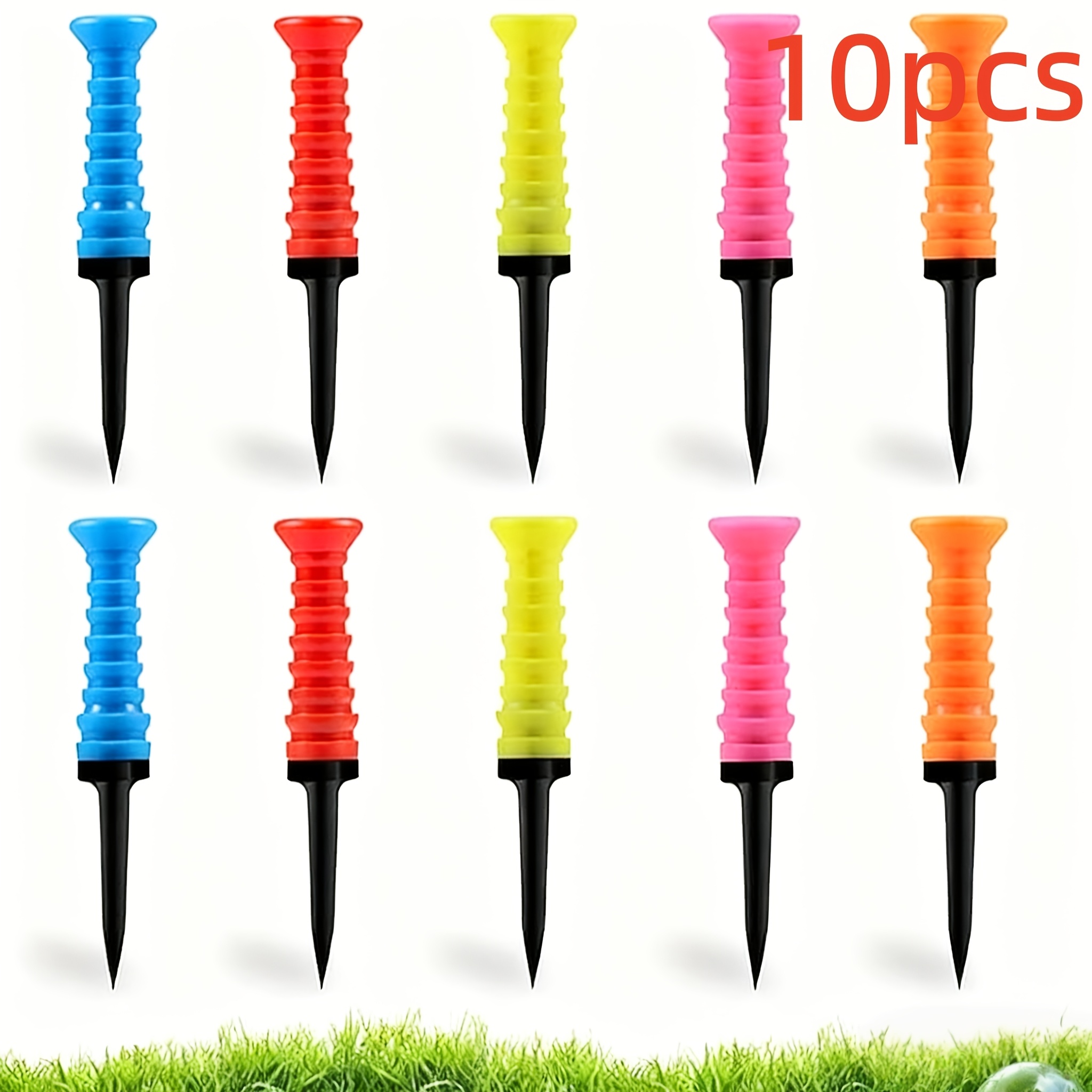 E-shop Golf Tees, 5/10er Packung, Weiche Gummi Golf Tees, Mehrfarbig, Reduziert Reibung und Seitenwirbel, Strapazierfähiges Material, Robustes Design