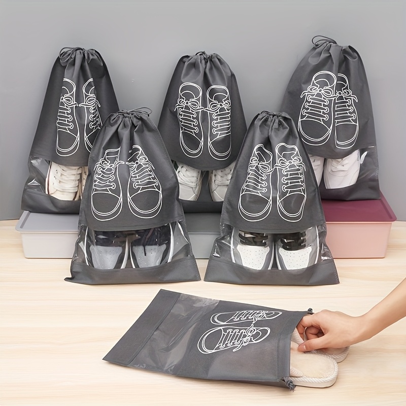 5pcs Transparent Travel Organizer Bags, Easy Identification & Space- Accessories For Trips, Essential For Traveling, Shoe Storage Bags