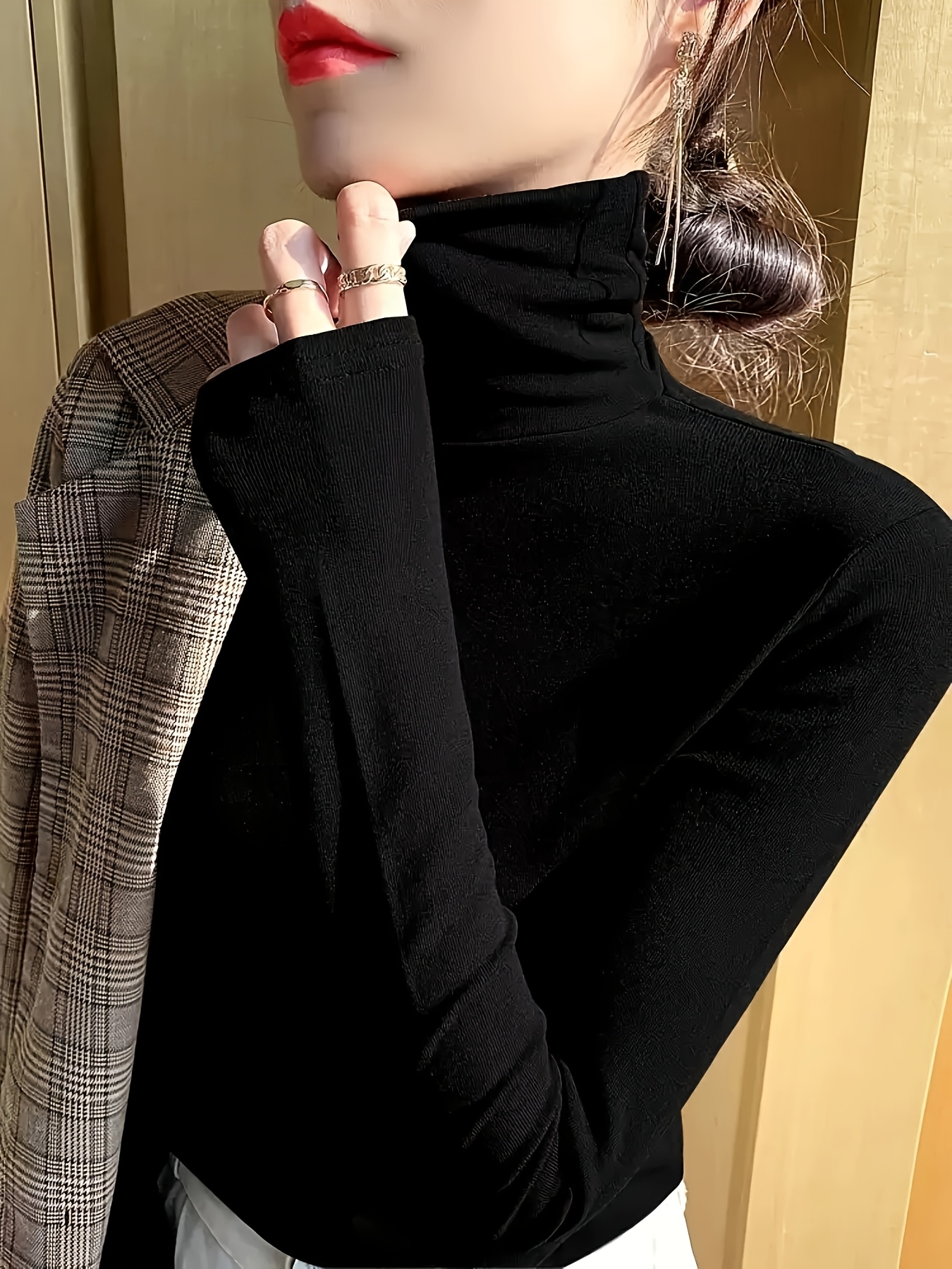 Winter Korean Aesthetic Turtleneck Outfits Women's Retro High Neck