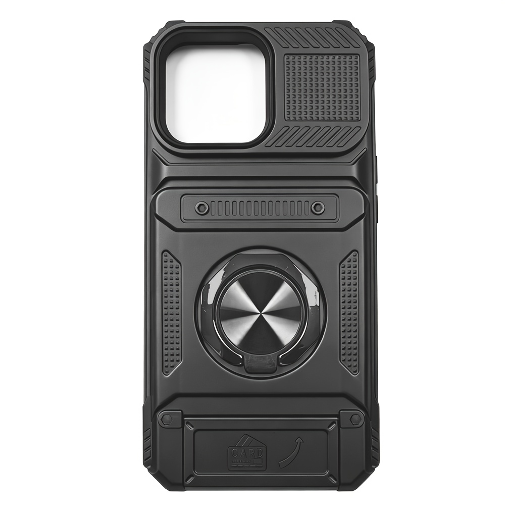 TEMU Coque de téléphone : Étui rigide -chute renforcé avec support et fente pour carte pour iPhone 18 Pro Max 17 Pro Pro Max