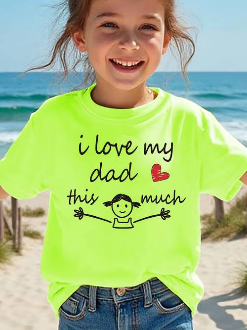 summer fashion girls short sleeve i love this much letter top nydx5737