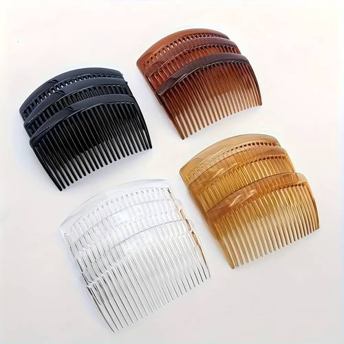 imagen del artículo juego de 4/8 peines de 3.35 pulgadas para recogidos de estilo francés - accesorios de pelo de plástico e inodoros para todo tipo de cabello, 23 dientes