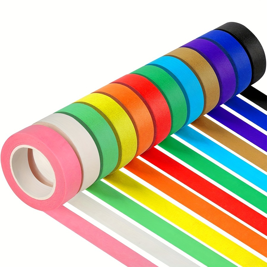 

12pcs Colored Masking Tape, 12 Colors Art Supplies Tape, Diy Craft Tape, Colored Tape Rolls, Colored Painters Tape 2cmx10m (0.78inx32.8ft)