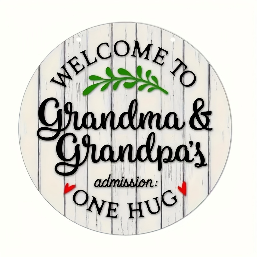 

1pc, Composite Plate Wooden Round Sign Welcome To Grandma And 's Home Garland Sign, Front Door Decor, Decor, Home Decor, Room Decor, Coffee Bar Decor, Restaurant Decor